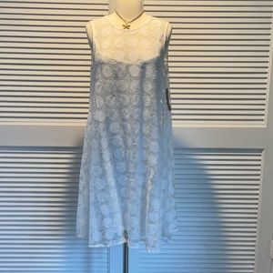 Donna Morgan  WT sheer white polka dot dresd